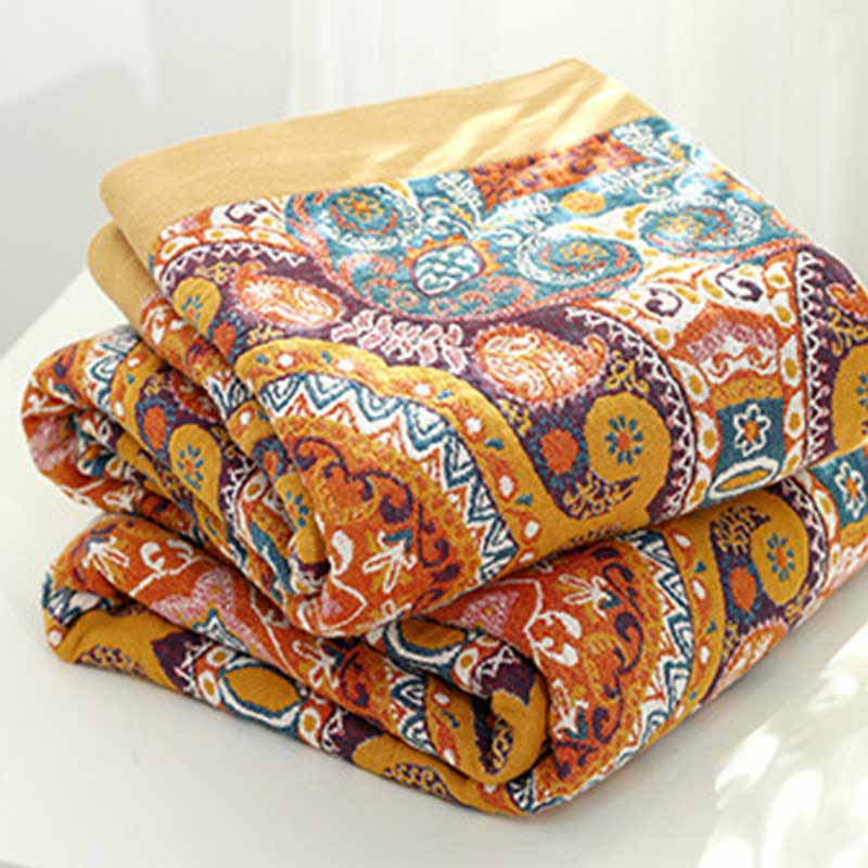 Ownkoti Boho Cotton Orange Reversible Sofa Blanket - image 3