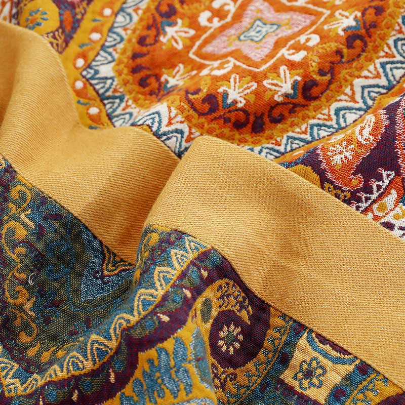 Ownkoti Boho Cotton Orange Reversible Sofa Blanket - image 5