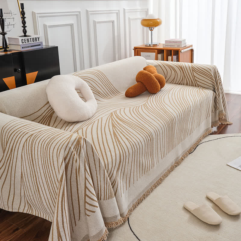 Ownkoti Chenille Abstract Stripe Sofa Protector - image 8