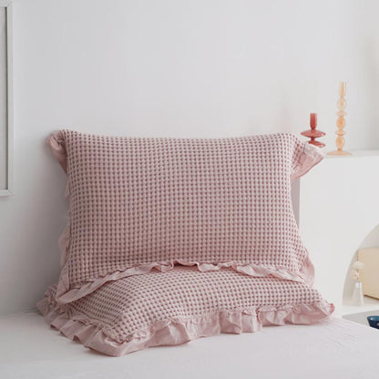 Ownkoti Waffle Weave Cotton Pillowcases with Ruffle (2PCS) - image 6