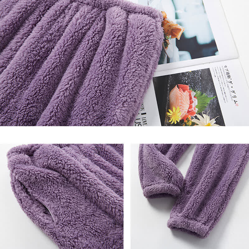 Ownkoti Simple V-Neck Warm Winter Loungewear Set - image 8