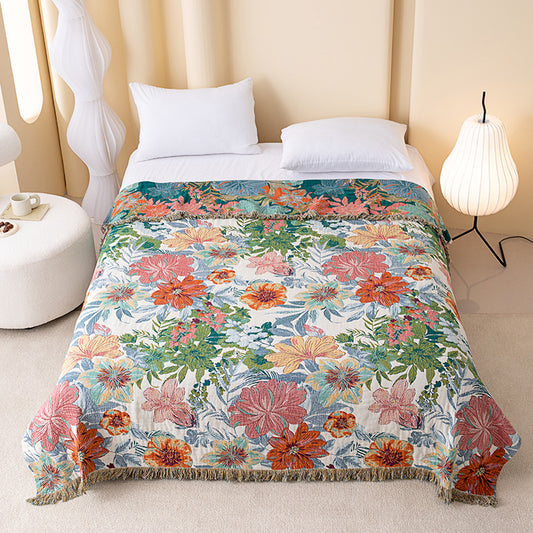 Ownkoti Vintage Tropical Floral  Reversible Gauze Quilt - King - image 0