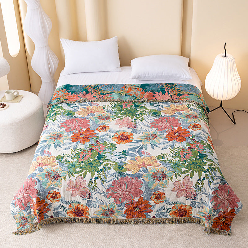 Ownkoti Vintage Tropical Floral  Reversible Gauze Quilt - King - image 0