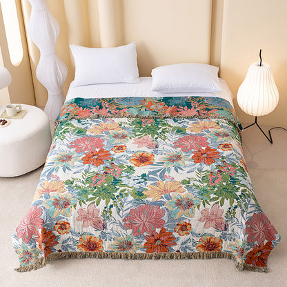 Ownkoti Vintage Tropical Floral  Reversible Gauze Quilt - King - image 0
