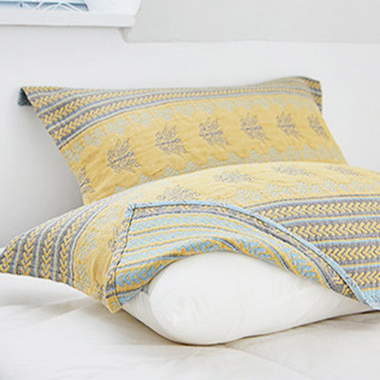 Ownkoti Yellow Bed Cotton Decorative Pillow Towel (2PCS) - As Picture - 52cm x 75cm - image 0
