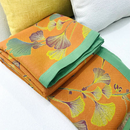 Ownkoti Ginkgo Leaf Jacquard Cotton Reversible Quilt - image 6