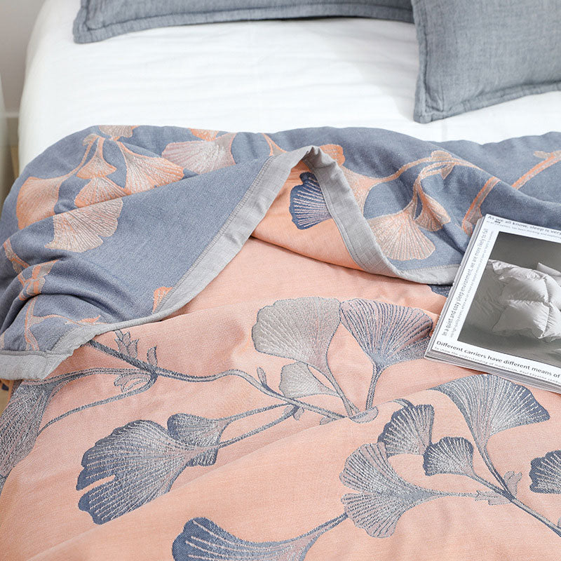 Ownkoti Ginkgo Leaf Cotton Gauze Reversible Quilt - image 9