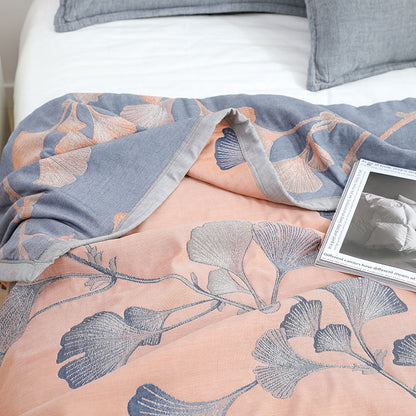 Ownkoti Ginkgo Leaf Cotton Gauze Reversible Quilt - image 9