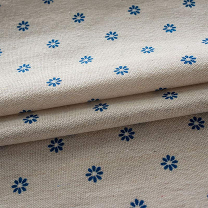 Ownkoti Blue Daisy Green Brim Cotton Curtain - image 9