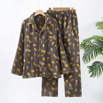 Ownkoti Luxurious Shell Cotton Lapel Pajama Set
