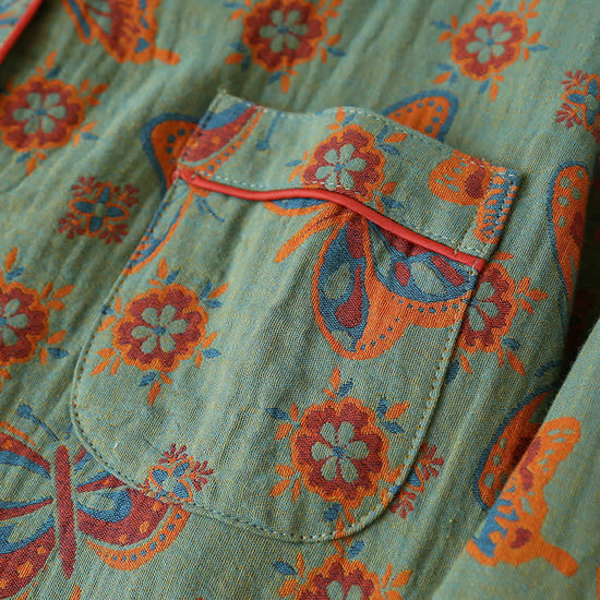 Parrot Print Home Long Sleeved Two-piece Set