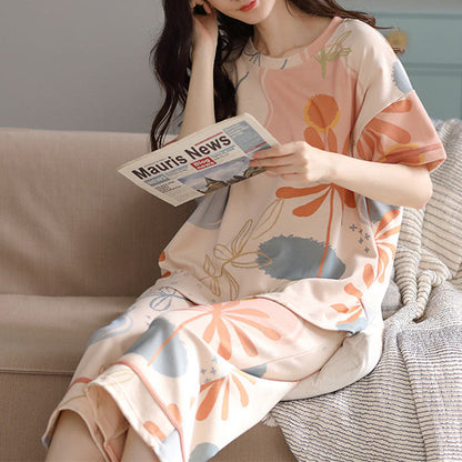 Ownkoti Flower Leaf Print Cotton Loungewear Set - image 3