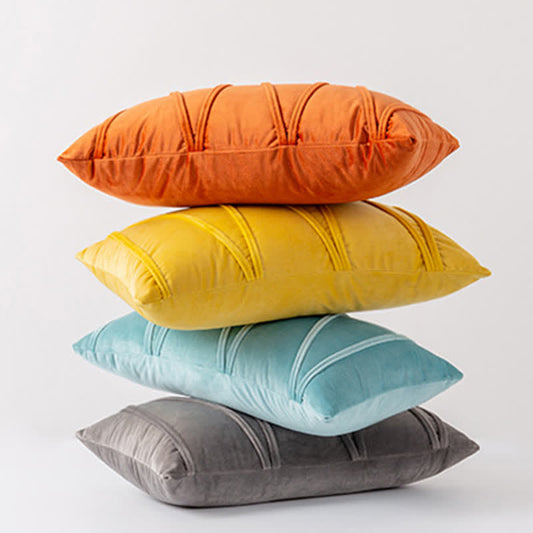 Ownkoti Stripe Pattern Soft Velvet Decorative Pillowcase - image 0