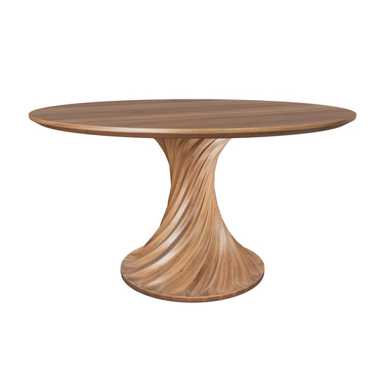 Ownkoti Ash Retro Round Solid Wood Dining Table - image 1