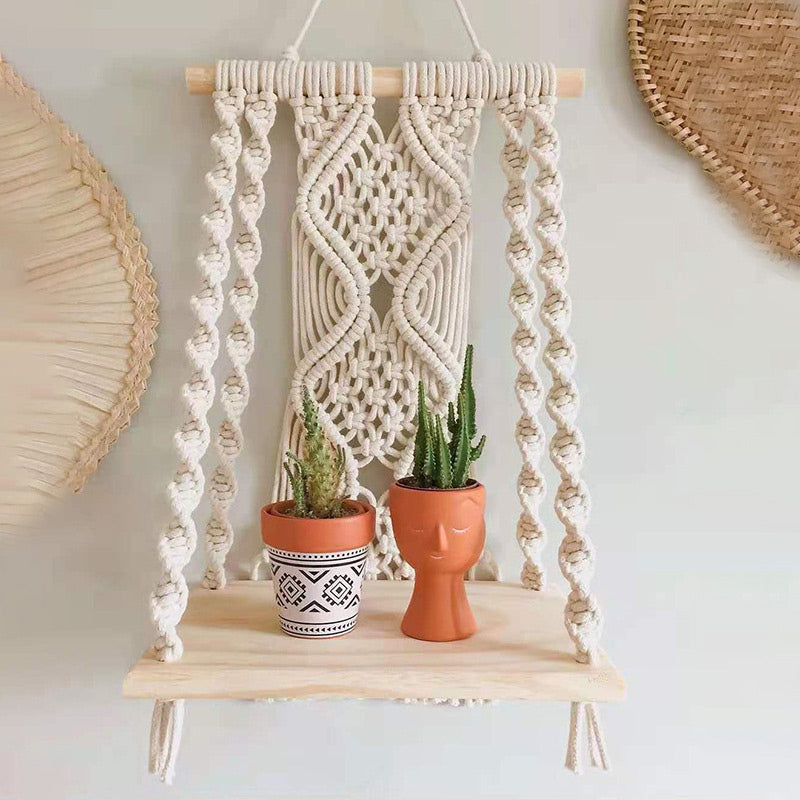 hanging plant tapestry Ownkoti Hand Woven Cotton Tapestry Plant Holder – ownkoti