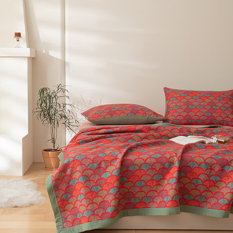 Brightful Fish Scales Cotton Reversible Quilt Quilts Ownkoti 1