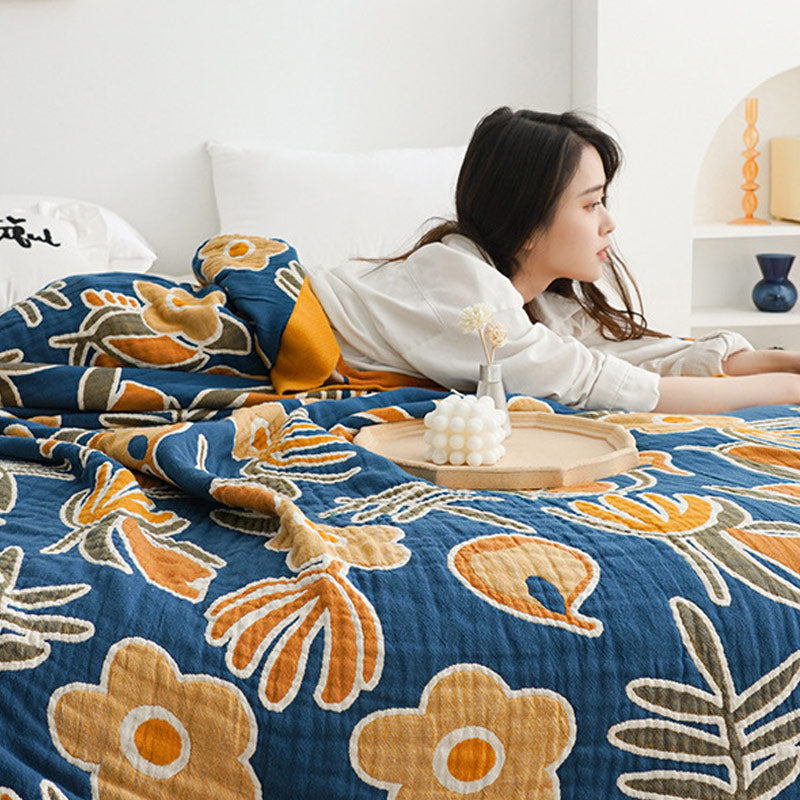 Ownkoti Flower Print Cotton Double-Sided Quilt – ownkoti
